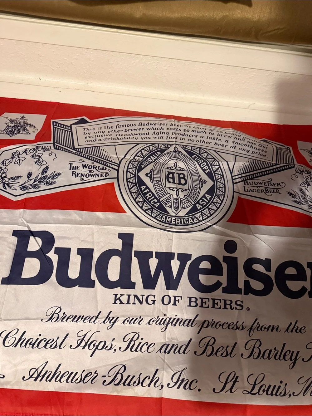 Budweiser Red, White, and Blue Branded Tapestry 3ft x 5ft